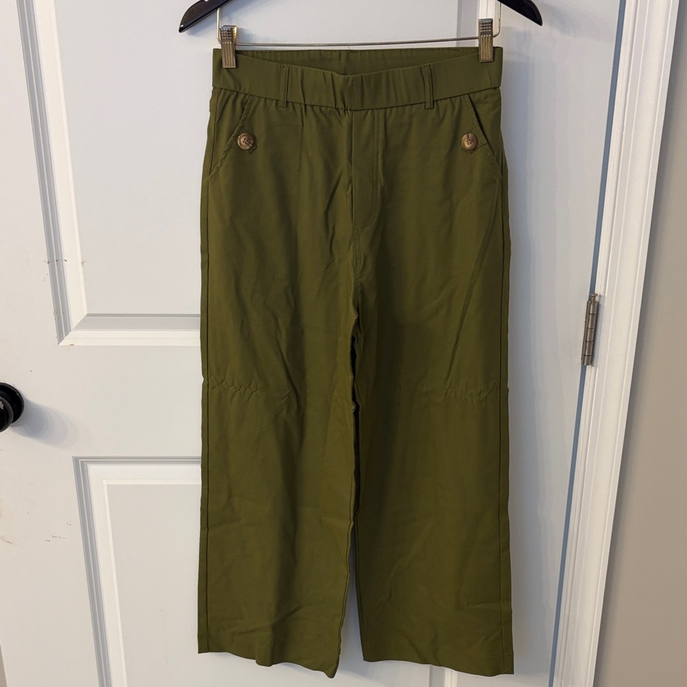Olive Wide-Leg Pants